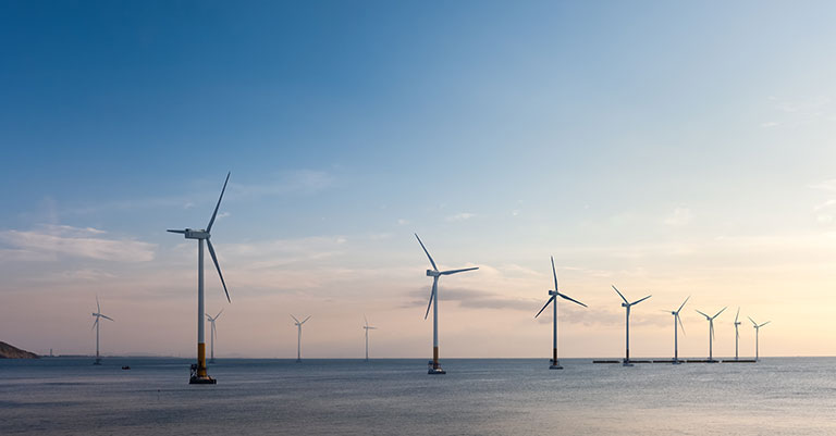 Photograph of a wind farm