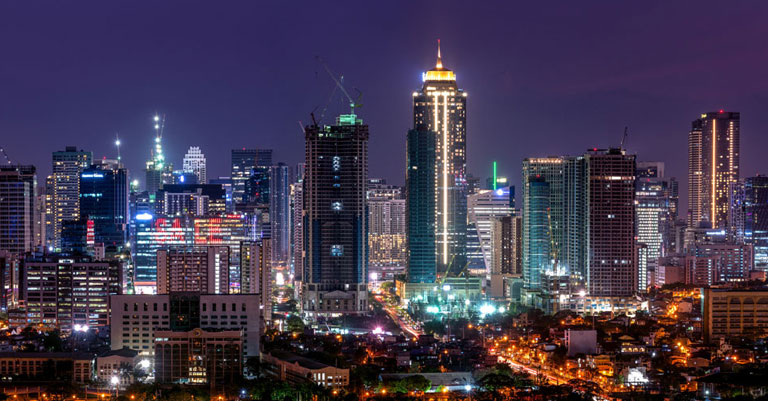 City skyline in the Philippines