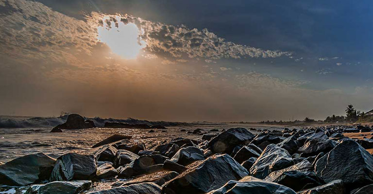 Photograph of rocks on a beach